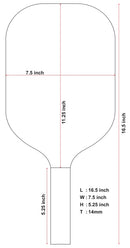Pickleball Carbon Fiber Paddle - 14mm