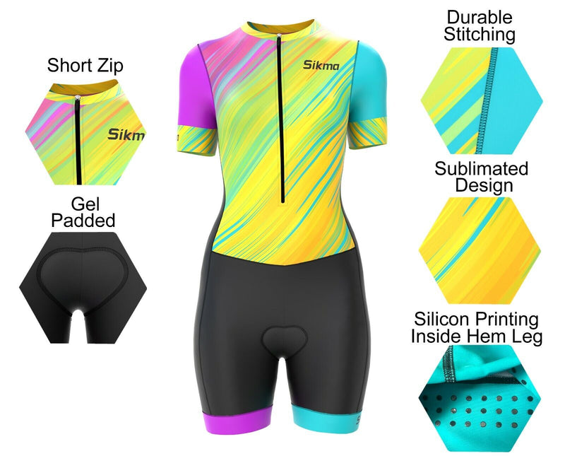 Women All Seasons Gel Padded Trisuit-Triathlon - Spruce Sports