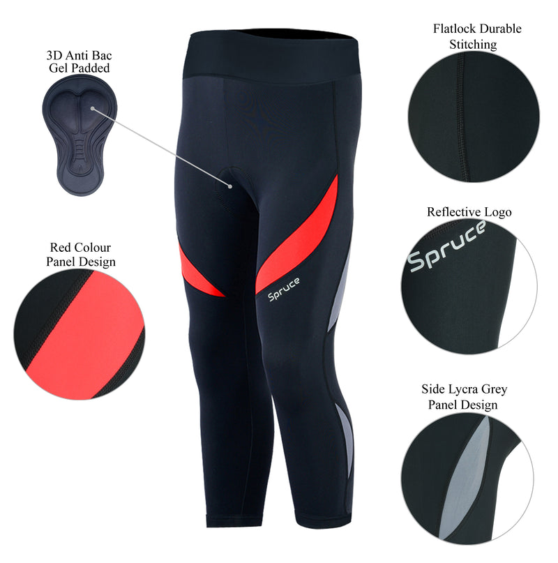 Women Cycling 3/4 Gel Padded Shorts - Spruce Sports