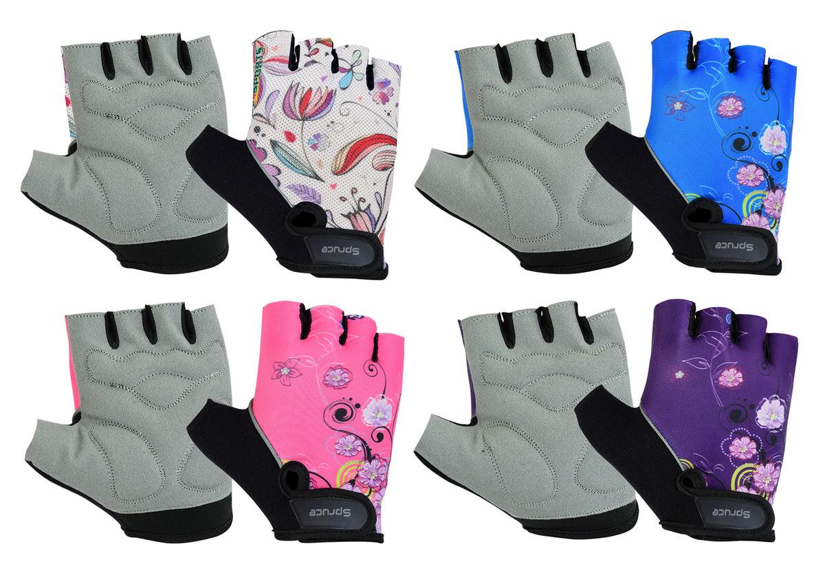 ladies bicycle gloves Ladies Cycling Half Finger Foam Padded Gloves