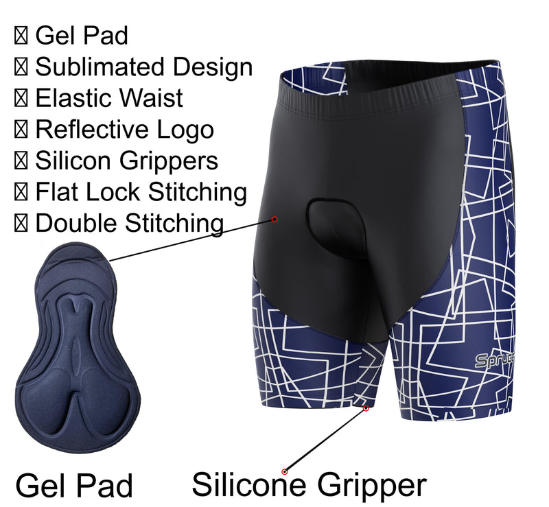 Men Cycling Gel Padded Sublimation Shorts