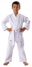 Karate Uniforms White PolyCotton Martial Art 8oz Gi with belt - Spruce Sports